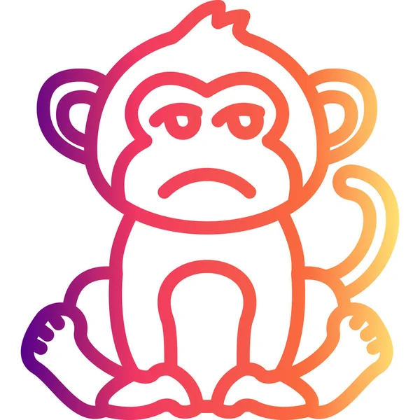 Eğlendirilmemiş Maymun Rafineri Zarif Vektör Sanatı Nesnesi