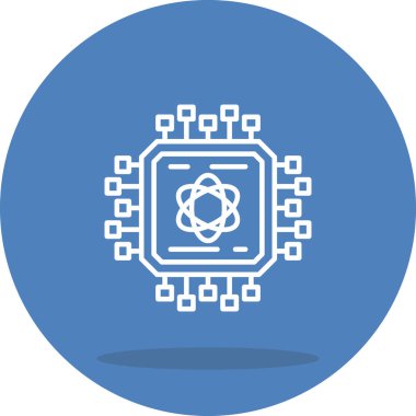 Kuantum Hesaplama Asgari Düz Vektör İllüstrasyonu