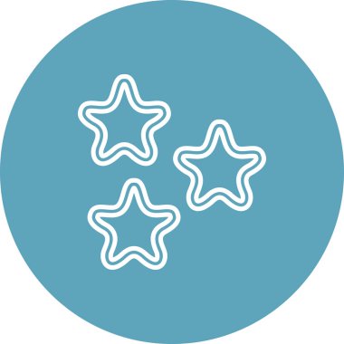 Three outlined stars on blue background