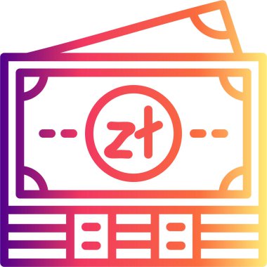 Polonya Zloti Notları Asgari Düz Vektör Çizimi