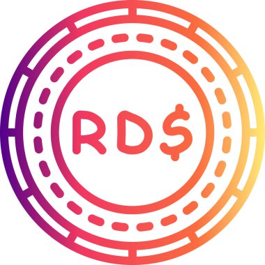 Stylized coin with rd$ symbol