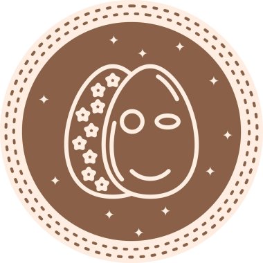 Paskalya Flirty Yumurtası Eşsiz Düz Dijital Tasarım Nesnesi