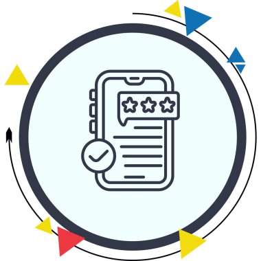 Mobile phone displaying feedback and ratings