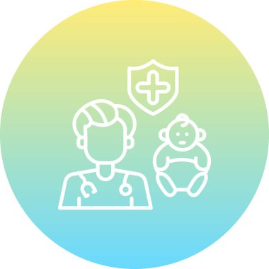 Çocuk Doktor Bold Eşsiz Web Grafik Çizimi