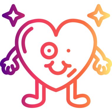 Zany Heart Sofistike Özel Vektör Sanatı Objesi