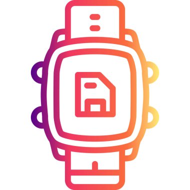 Akıllı Saat Premium Çağdaş Düz Vektör Özelliğini Kaydet