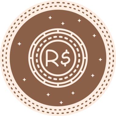 Brown circular coin with dollar symbol