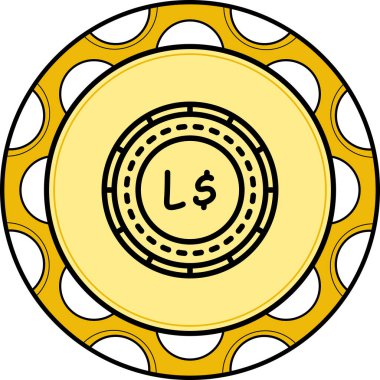 Yellow casino chip with dollar sign