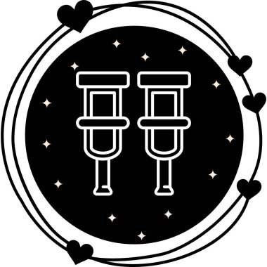 Koltuk değnekleri Özel Vektör Tasarımı Varlığı