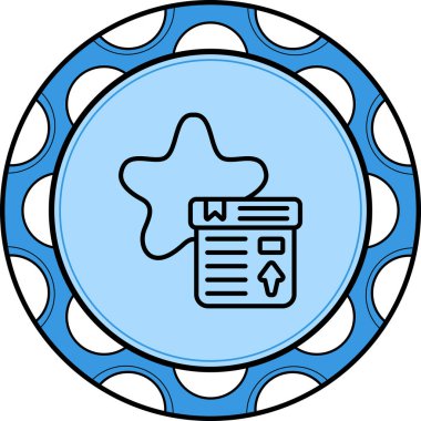 Blue circular badge with star icon