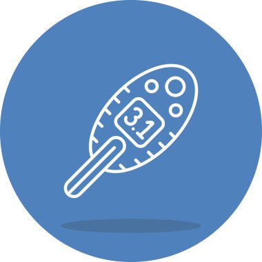 Thermometer displaying temperature on blue background