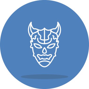 Antik Maske Zarif Profesyonel Düz Grafik Sembolü