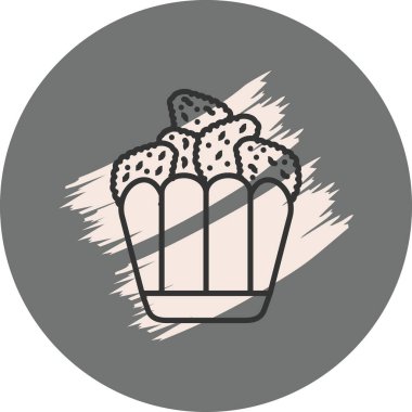 Kızarmış Tavuk Çağdaş Yenilikçi Dijital Tasarım Varlığı