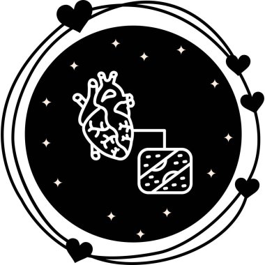 Koroner Arter Baypas Yüksek Çözünürlüklü Düz Tasarım Sembolü