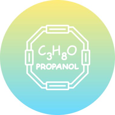 Propanol Premium Çağdaş Düz Vektör Özelliği