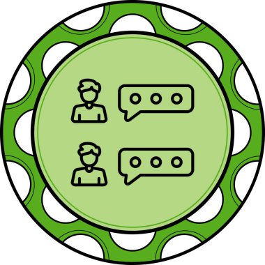 Two men chatting in circle