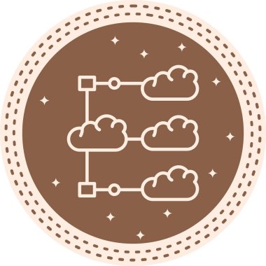 Çok Bulutlu Eşsiz Düz Dijital Nesne Tasarımı