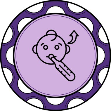 Çocuk Ateşi Modern Dijital Tasarım Elementi