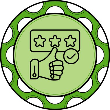 Thumbs up with three stars icon