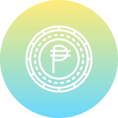 Circular coin symbol with gradient background