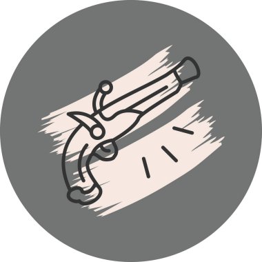 Drawing of vintage pistol firing