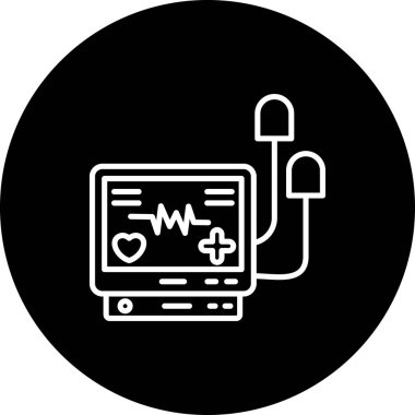 Defibrilatör simgesi basit düz illüstrasyon