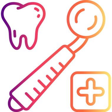 Diş Aynası Premium Zarif Dijital Tasarım Sembolü