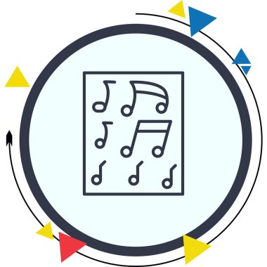 Müzik Notaları Dengeli Düz Modern Tasarım Elemanı