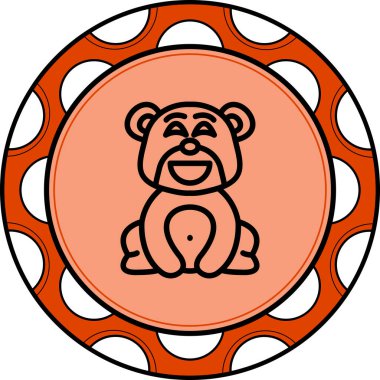 Mutlu Ayı Yüksek Çözünürlüklü Düz Tasarım Sembolü