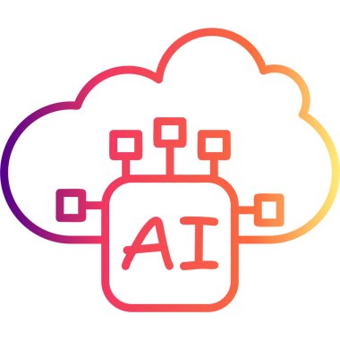 AI Bulut Hizmeti Yaratıcı Modern Düz Vektör Tasarımı