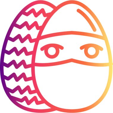 Paskalya Ninja Yumurtası Eşsiz Düz Dijital Tasarım Nesnesi