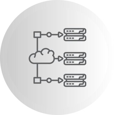 Bulut Yükü Dengeleyici Premium Zarif Dijital Tasarım Sembolü
