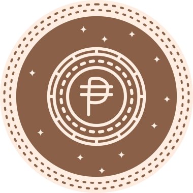 Brown circular coin with symbol