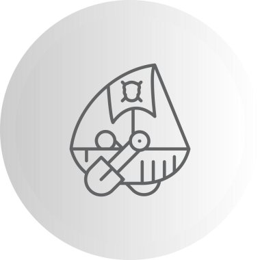 Simple pirate ship icon design