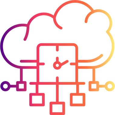 Bulut Gerçek Zaman Analizi Asgari Düz Vektör İllüstrasyonu