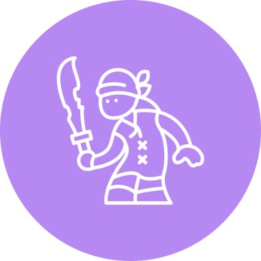 Cartoon pirate holding sword icon