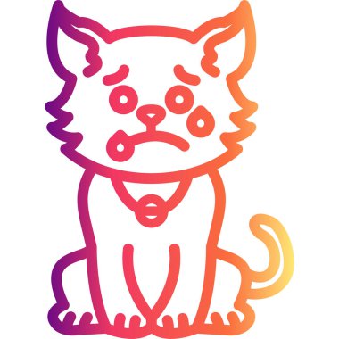 Terli Kedi Yüksek Kaliteli Modern Vektör Elementi ile Endişeli