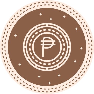 Circular coin design with currency symbol