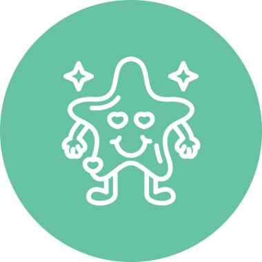 Gülen Yıldız Kalpli Sofistike Minimum Arayüz Tasarımı Elementi