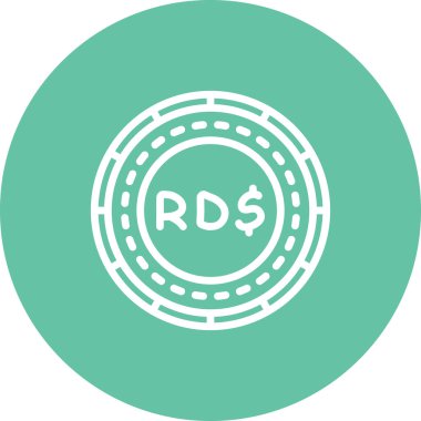 Dominik Cumhuriyeti Madeni Parası Minimum Düz Kullanıcı Deneyimi Sembolü