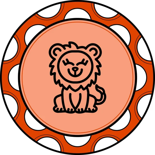 Mutluluk Aslan Zarif Profesyonel Düz Grafik Sembolü