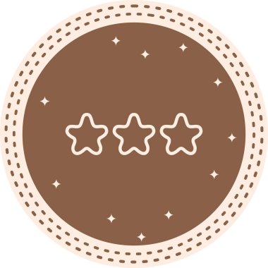 Üç Yıldız Beğeni Eşsiz Yenilikçi Dijital Grafik Sembolü