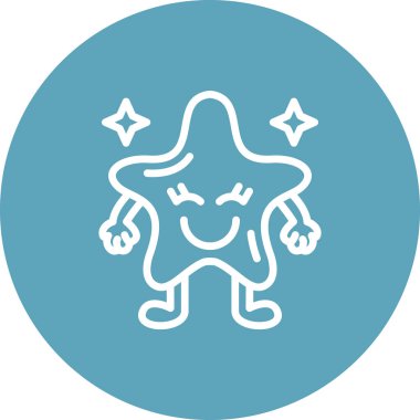 Mutluluk Yıldızı Yenilikçi Düz Ürün Tasarım Sembolü