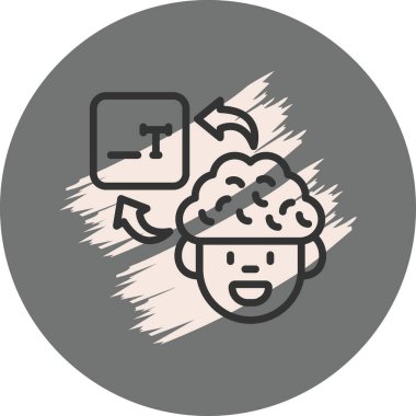 Beyin Tipi Zarif Minimum Dijital Grafik Sembolü