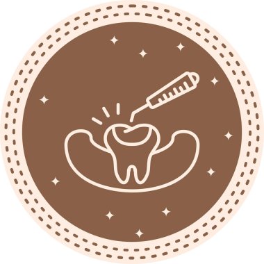 Diş Mühürleyici Asgari Düz Vektör İllüstrasyonu