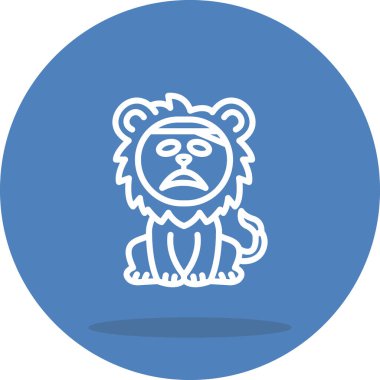 Hasta Aslan Yüksek Çözünürlüklü Düz Tasarım Sembolü