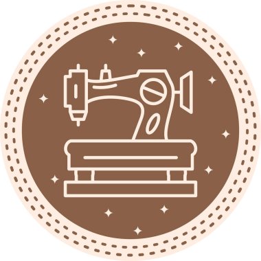 Dikiş Makinesi Kalın Web Grafik Çizimi