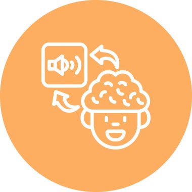 Beyin Sesi Minimum Düz Kullanıcı Deneyimi Sembolü