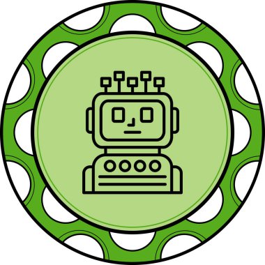 Robotik Minimum Düz Kullanıcı Deneyimi Sembolü