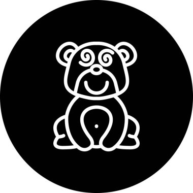 Hipnotize edilmiş Ayı Asgari Düz Vektör İllüstrasyonu